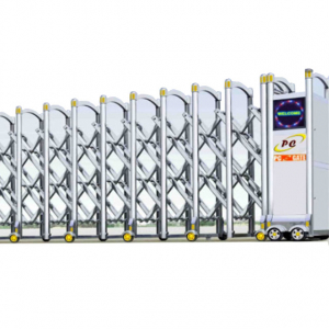 Cổng xếp inox – có phản quang