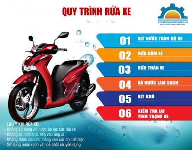 Hướng dẫn cách rửa xe máy chuyên nghiệp tại nhà
