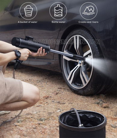 Đánh giá máy rửa xe Baseus dùng pin CHÍNH HÃNG, GIÁ RẺ