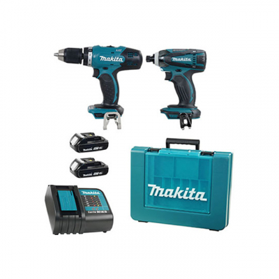 Bộ máy khoan bắt vít dùng pin Makita DLX2022 18V (DDF453 + DTD146)