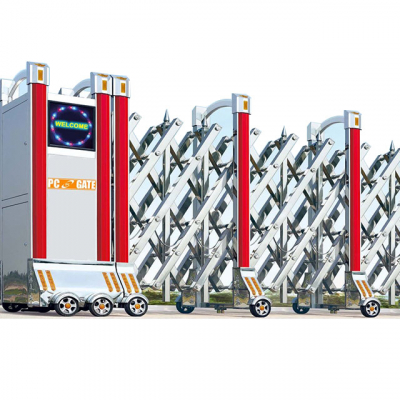 Cổng xếp inox chạy điện TC-J8905