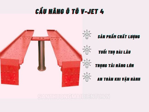 Cầu nâng ô tô V-JET 4.0 có nhiều ưu điểm vượt trội