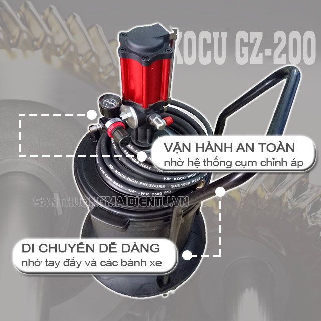 máy bơm mỡ khí nén Kocu GZ200 (30 lít)