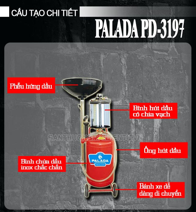 máy hút dầu thải khí nén Palada PD-3197