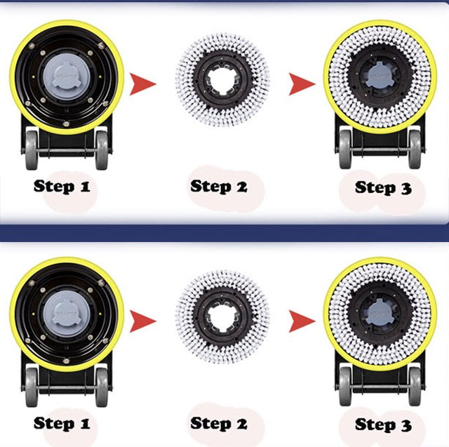 Cách lắp bàn chải và pad chà sàn Kumisai KMS-30