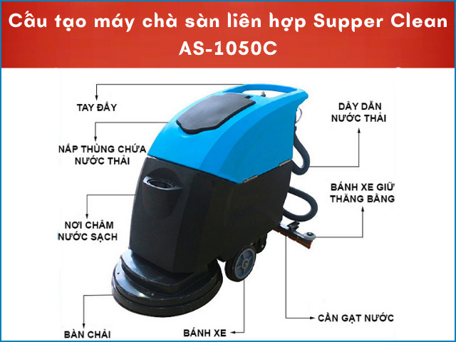 cấu tạo máy chà sàn liên hợp Supper Clean AS-1050C