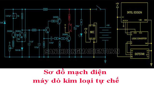 Hình ảnh về mạch điện của máy dò kim loại
