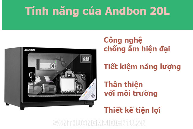 Tủ chống ẩm Andbon 20L có những tính năng gì đặc biệt
