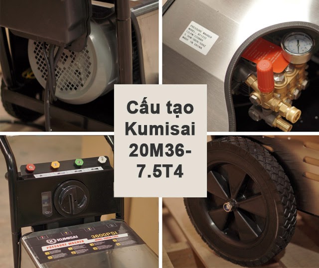 cấu tạo máy xịt rửa xe Kumisai 20M36-7.5T4