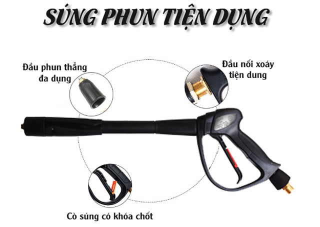 Súng phun máy rửa xe IPC BENZ-C H2515PI P tiện lợi, áp lực phun rửa cao