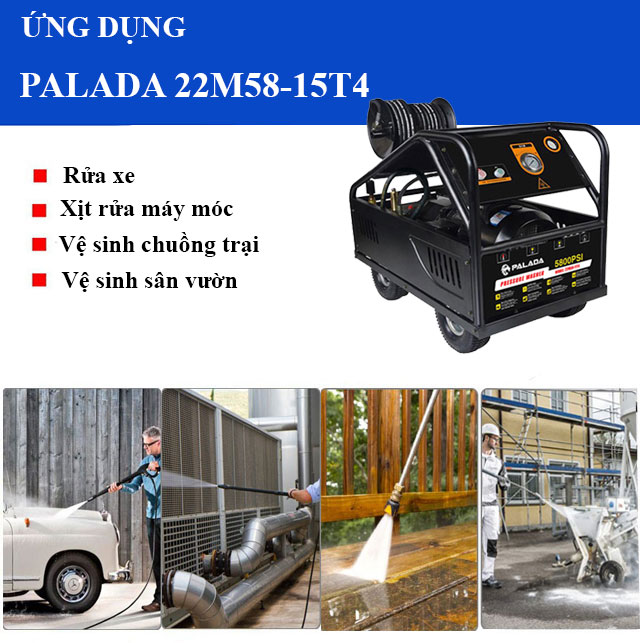 ứng dụng máy rửa xe Palada 22M58-15T4 (15Kw)