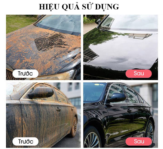 Xe ô tô trước và sau khi rửa bằng dung dịch rửa xe Ekokemika BIO 30
