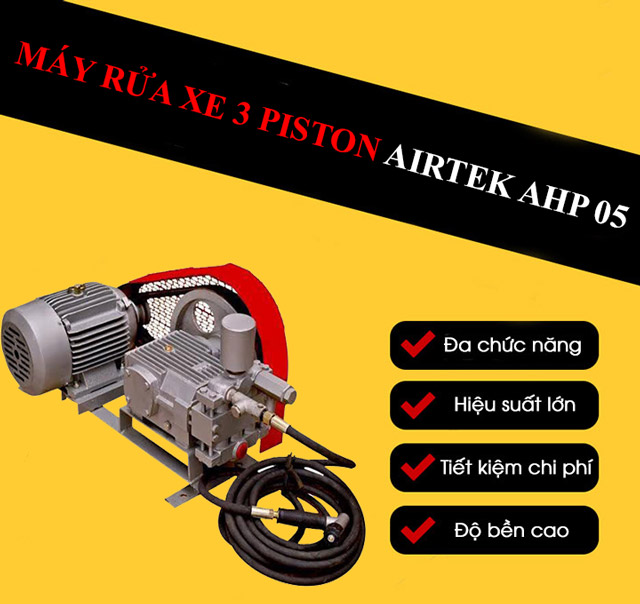 Máy rửa xe piston Airtek AHP 05 - Thiết kế hiện đại, khả năng phun rửa mạnh mẽ