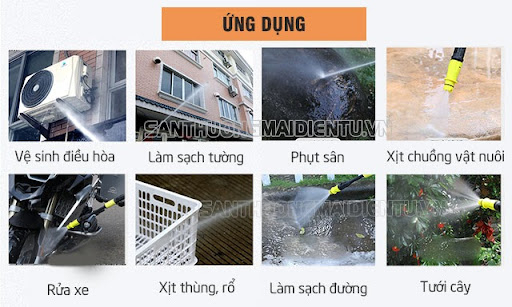 ứng dụng của máy rửa xe 1800w