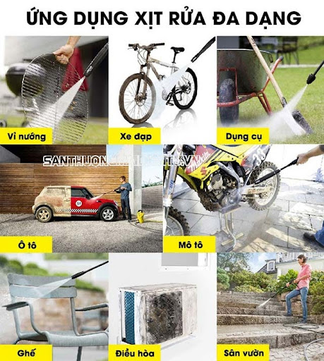 ứng dụng của máy rửa xe hàng ngày