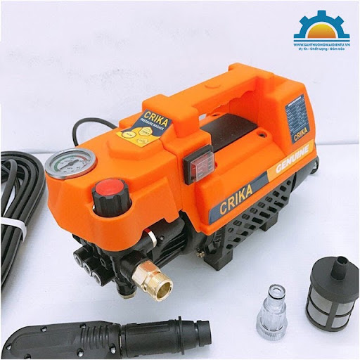 Máy rửa xe của Crika có thiết kế máy đặc trưng, dễ nhận diện