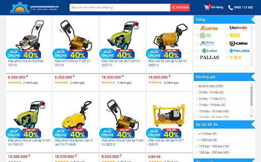 tham khảo giá máy rửa xe