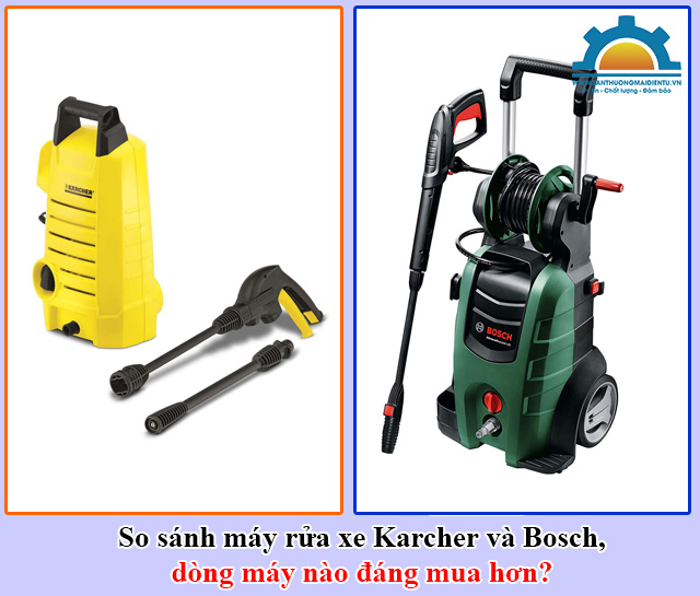 So sánh máy rửa xe Karcher và Bosch