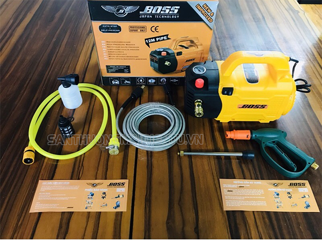 [Đánh giá] Máy rửa xe Boss 3000W Nhật Bản xịt rửa siêu khỏe